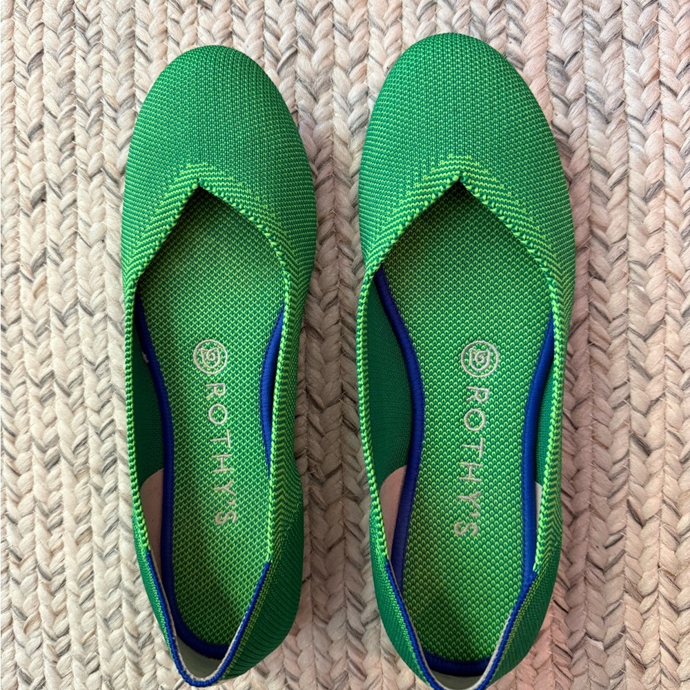 Rothy's Green Flats Classic Minimalist Design